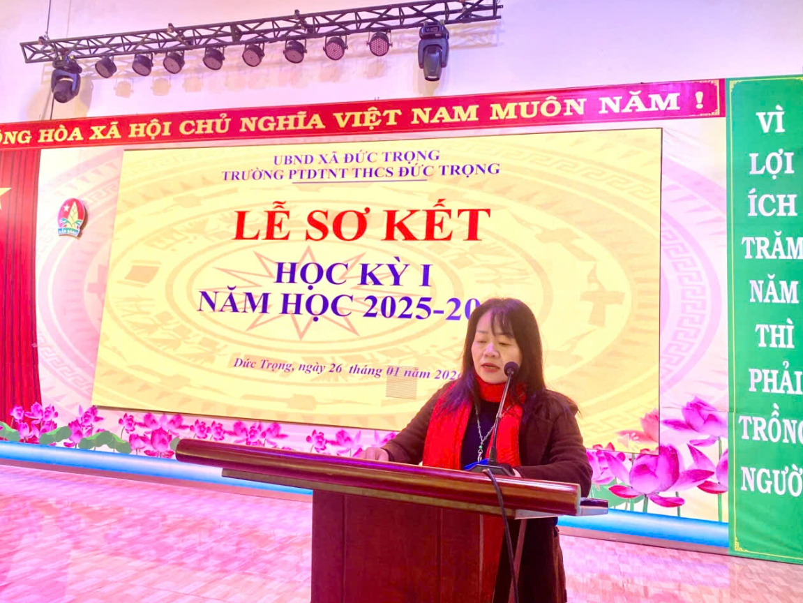 TRƯỜNG PTDTNT THCS ĐỨC TRỌNG TỔ CHỨC LỄ SƠ KẾT HỌC KỲ I NĂM HỌC 2025 – 2026